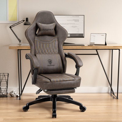 Fabric Gaming Chair with Pocket Spring Cushion, Breathable Computer Chair, 300Lbs by Inbox Zero