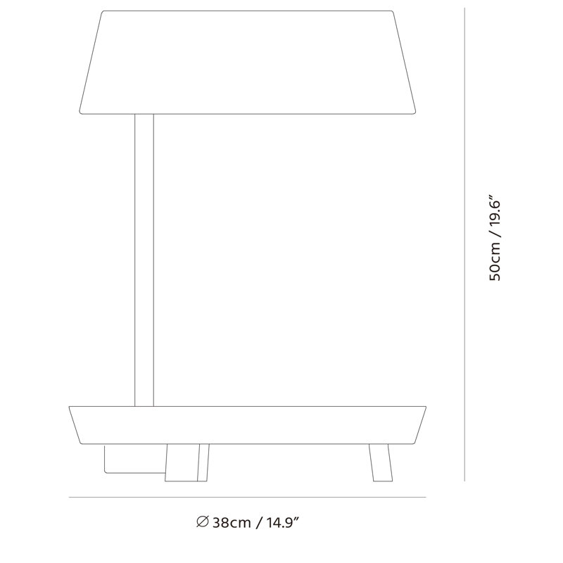 Carry Table Lamp, Matt Black, 19.7" H x 15" W x 15" D