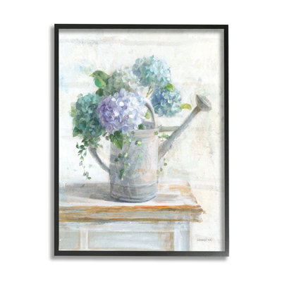 " Blue Hydrangeas In Watering Can Soft Floral " by Danhui Nai