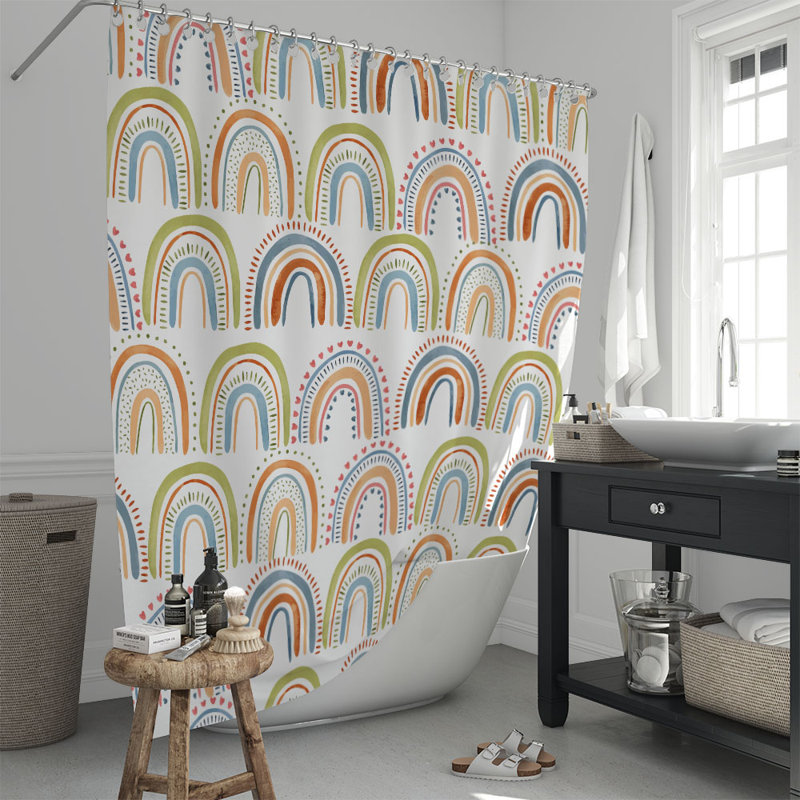 Rideau de douche simple abstrait, H 93 po x l 70 po