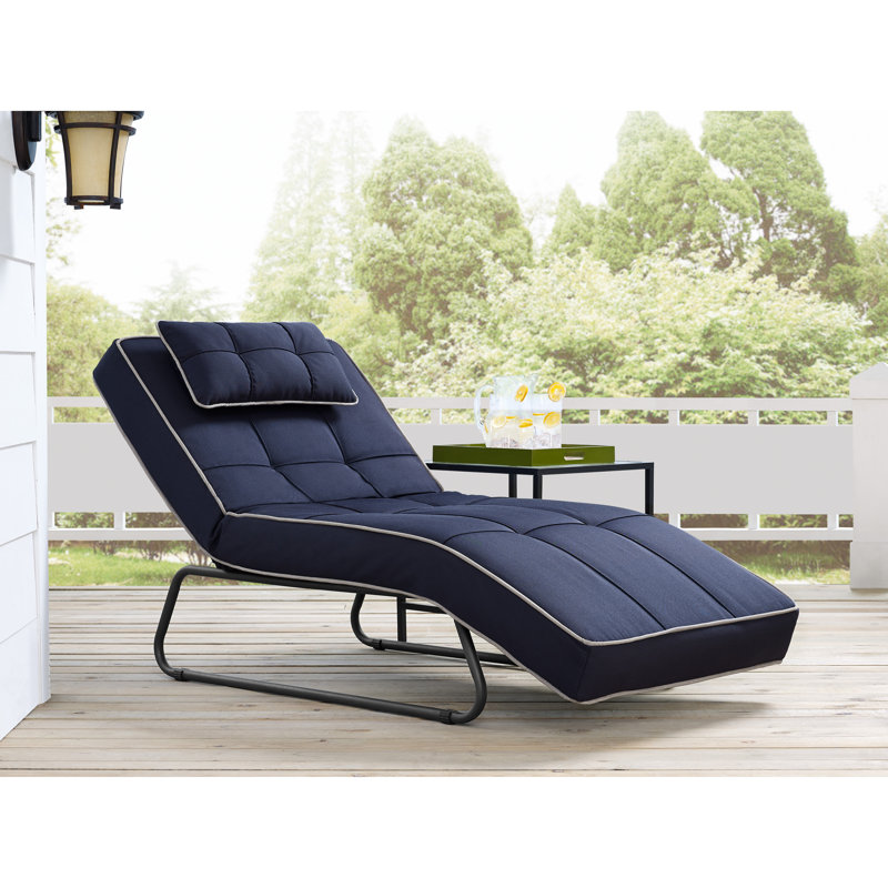 Méridienne inclinable simple avec coussin 45,8 po Andrew, Bleu marine