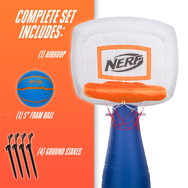 NERF Air Hoop - Anneau de basketball gonflable instantané - À brancher et à gonfler en 10 secondes