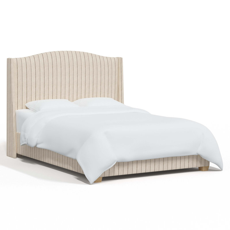 Lit tapissier standard Allis, Double, Rayures gris anthracite Fritz