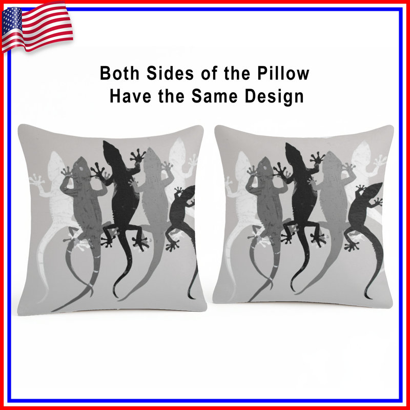 Coussins Gecko Silhouettes, 20 x 20 pouces