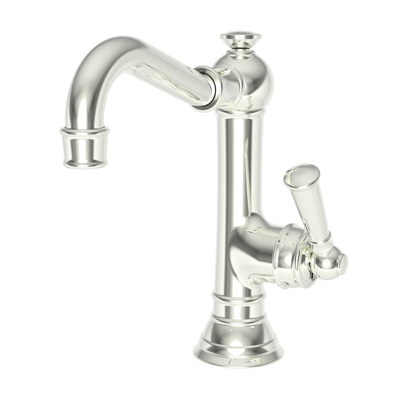 Jacobean Single Hole Bathroom Faucet with Drain Assembly, Polished Nickel