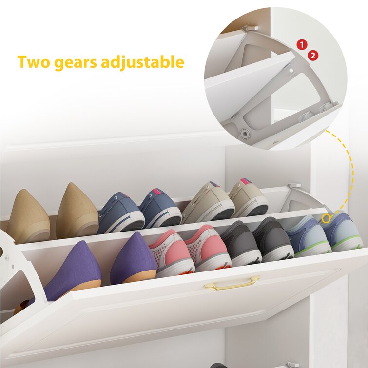 Style Selections 46.2-in H 8 Tier 30 Pair Gray Metal Shoe Rack in the Shoe  Storage department at