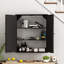 23.62" Vintage 2 Door Wall Cabinet With Mirror, 3-Level Entrance Storage Space-950914669