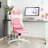 Inbox Zero Adjustable Reclining Ergonomic Faux Leather Swiveling PC & Racing Game Chair in Pink/White