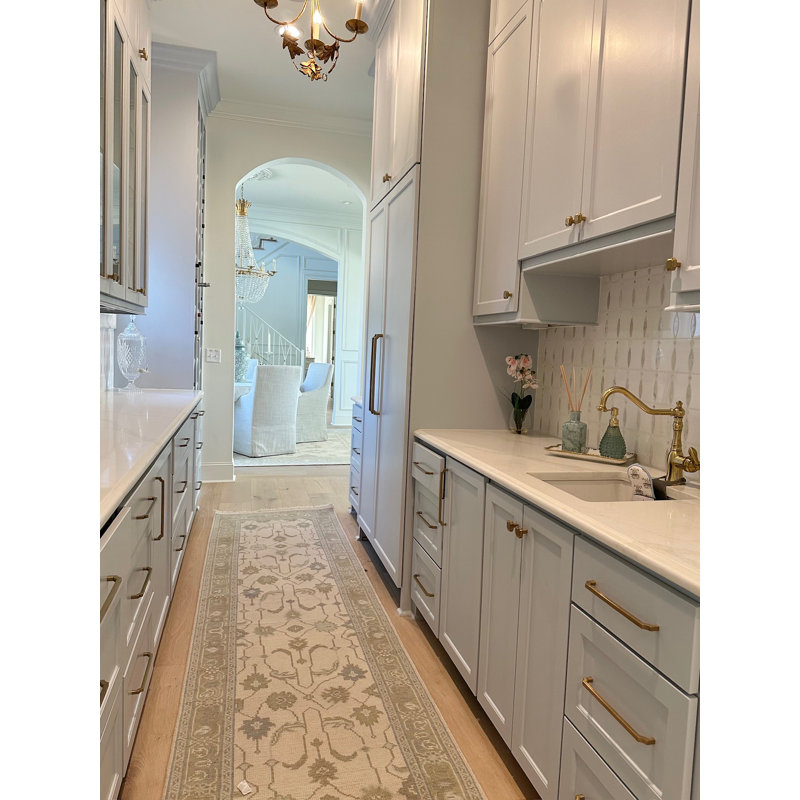 Pearl Hand Knotted Wool Geometric Area Rug, Rectangle 10' x 14'