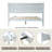 King Size Solid Wood Platform Bed Frame with Headboard & Footboard, 12 Strong Slatted Base, Central Metal Legs, Easy Assembly, Noise & Slip-Free, No Box Spring Needed, Pure White Finish-185807617-185807618
