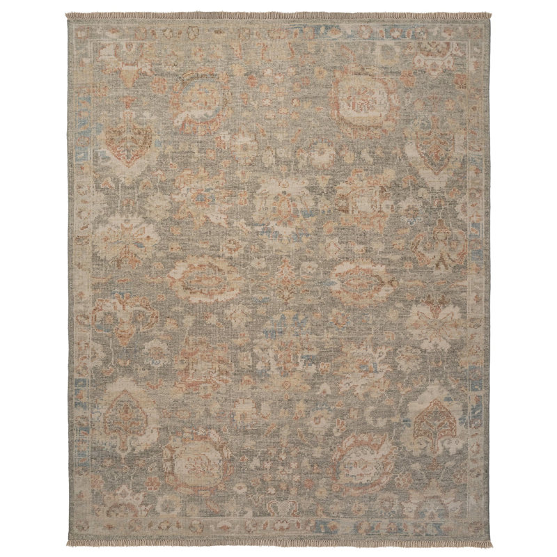 Wentworth-Amara Hand Knotted Wool Oriental Area Rug, Rectangle 5' x 8'