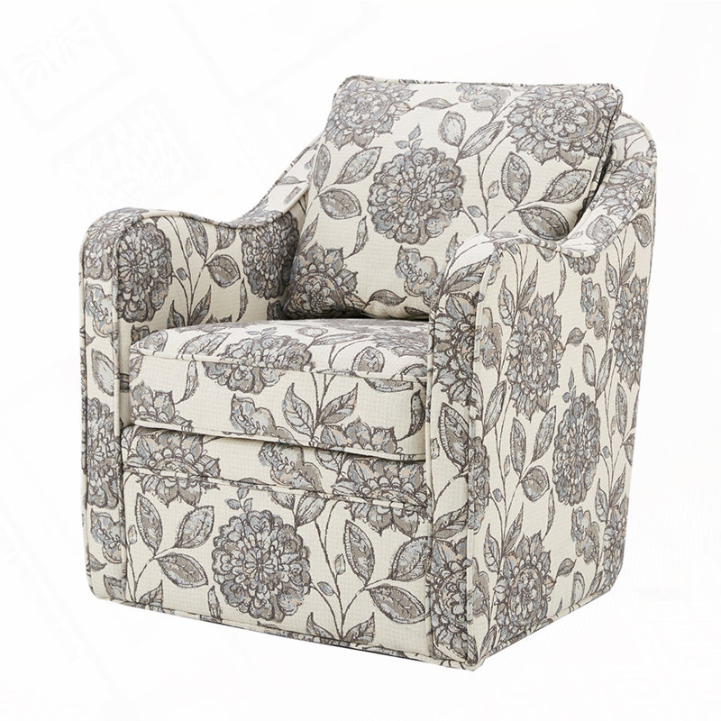 Fauteuil demi-tonneau pivotant rembourré, entièrement assemblé