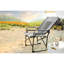 Chaise de réalisateur de camping grise robuste avec table d'appoint pour pique-nique, plage, pêche sur la pelouse