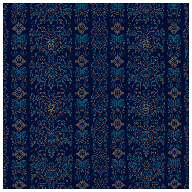 Couvertures damassées à motif floral bleu, L 50 po x H 60 po