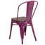 Chaise empilable en métal avec siège en bois Kewaunee-305070525
