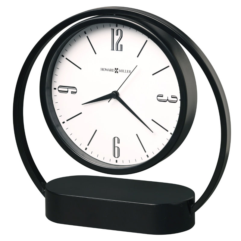 Horloge de cheminée à suspension avec cadran blanc et lunette en satin noir