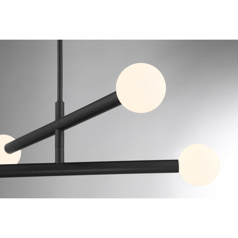 Omied 4-Light Chandelier in Matte Black, Matte Black