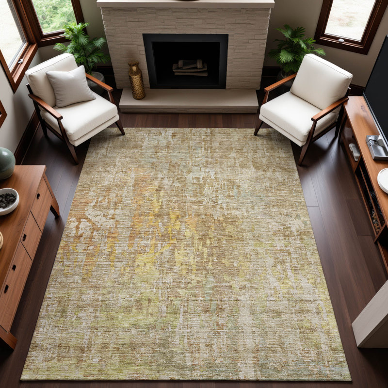 Premium Machine Washable Kelton AMF1237 Modern Rug, Rectangle 3' x 5'