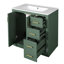 Meuble-lavabo de 30 po avec cadre en bois massif, charnières, planches, rangement spacieux pour les articles de toilette, style rétro et produits uniques à motif de rainures,-431478788
