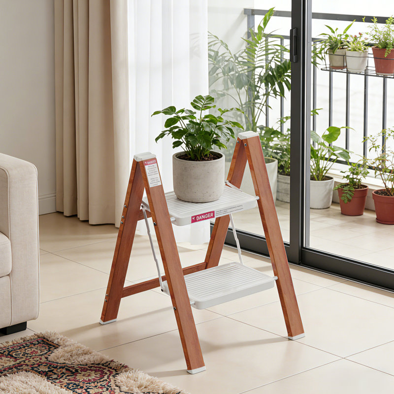 Escabeau en aluminium léger à 2 marches avec pédale large antidérapante, capacité de 330 lb, pour la maison, la cuisine et le bureau