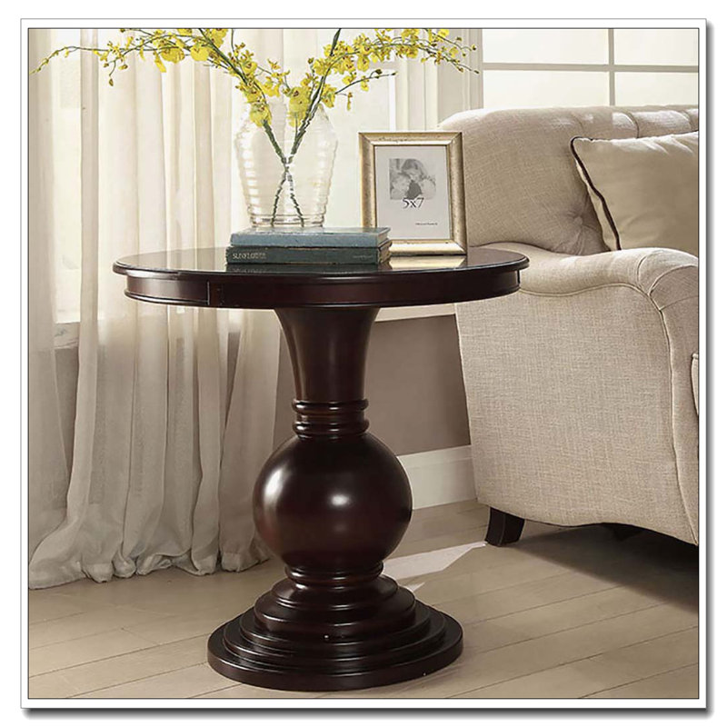 Table d'appoint espresso avec base piédestal