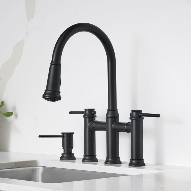 Robinet pont à double jet Empressa - Noir mat, Noir mat