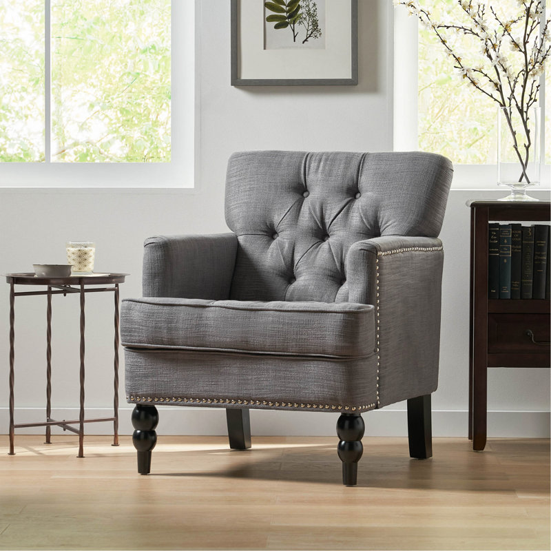 Canapé capitonné, Gris anthracite