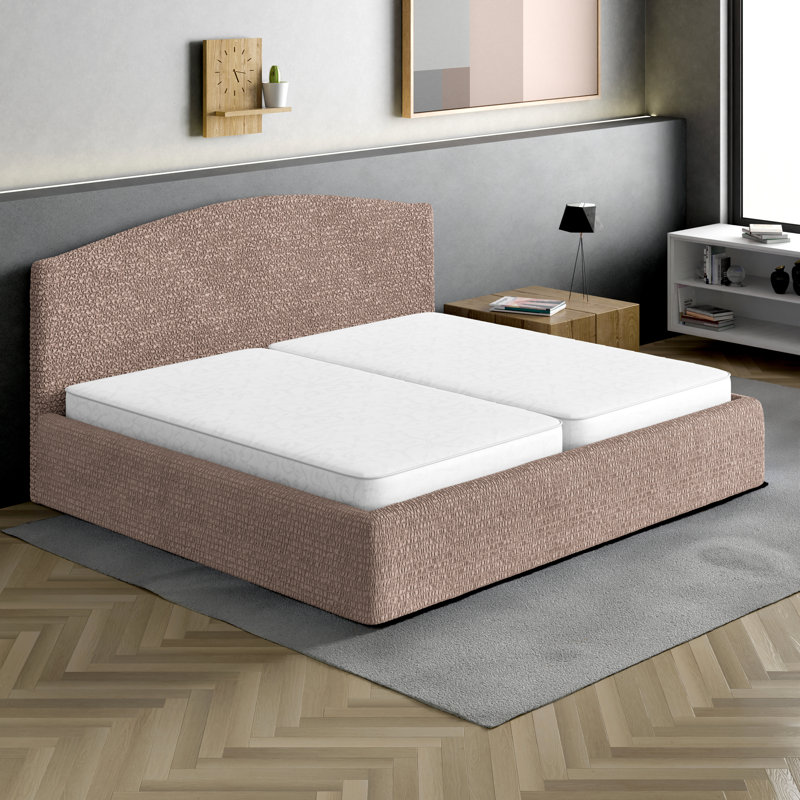 Stretchy Slipcover for Bed Headboard & Frame - Easy to Clean & Durable - Comfort Collection, King, Soft Taupe