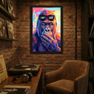 Animaux, singe coloré portant des lunettes de soleil avec texte
