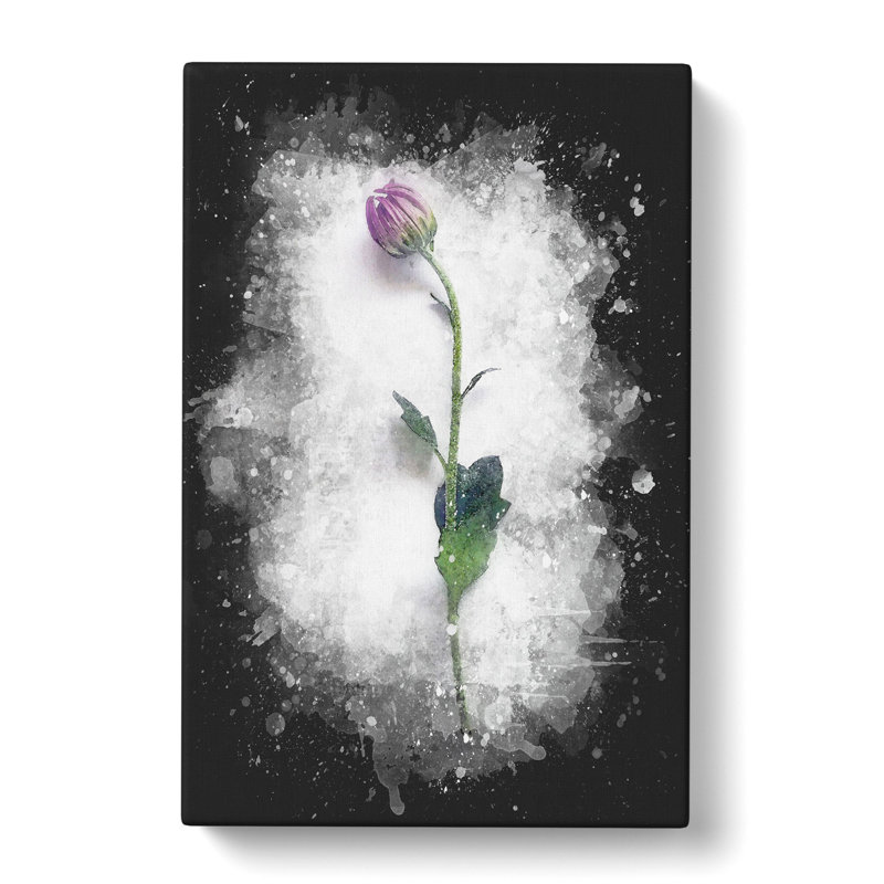 A Single Purple Flower - Wrapped Canvas Print, 76cm H x 50cm W x 3cm D
