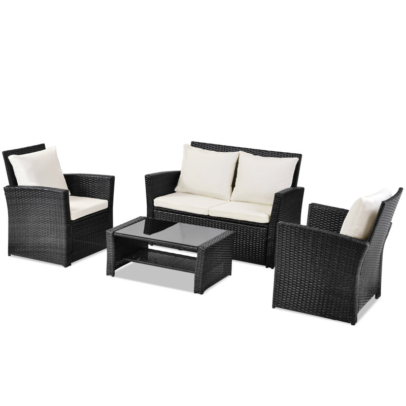 Salisbury 4 Seater Chair with Cushions, Black