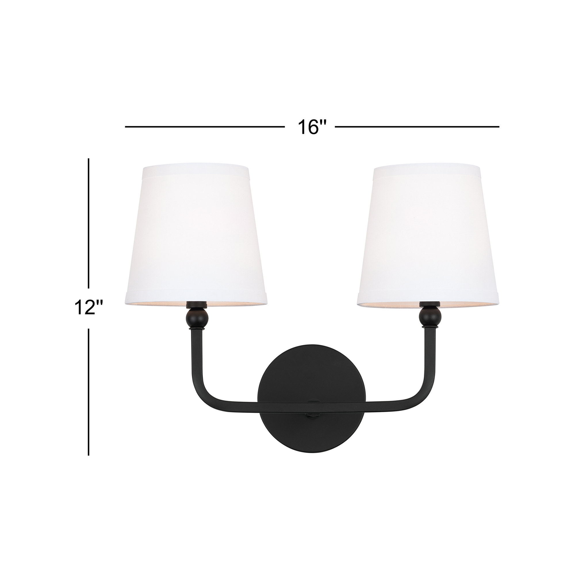 Climsland Dimmable Vanity Light, 2, Matte Black
