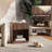 Fluted Nightstands Set Of 2, Modern Mid - Century  Bedside Table With Drawer & Open Storage Shelf, End Table For Bedroom, Living Room, Office, Sofa Side Couch  (White+Oak)-601159085