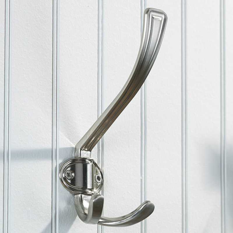 Classic Metal Wall Hook, Brushed Nickel