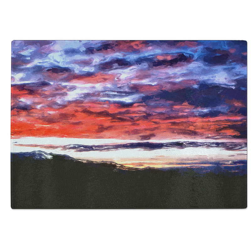 Glass Fire Sky Above The Mountain in Abstract Chopping Board, 28.5 cm W x 20 cm L