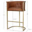 Tabouret de bar moderne avec revêtement en similicuir et repose-pieds architectural