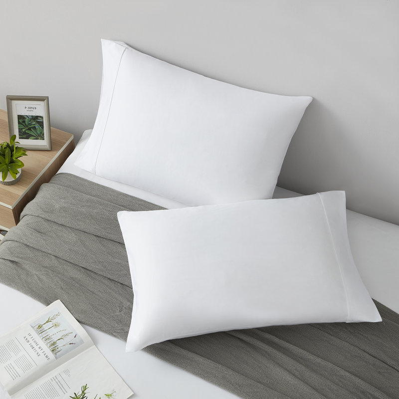 Ensemble de draps en satin 100 % coton d'une contexture de 400 fils, Simple, Blanc