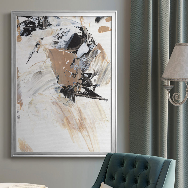 Toile encadrée de qualité supérieure Ruckus II - prête à être accrochée, Argent, H 30,5 po x l 22,5 po x P 1 po