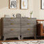 Ensemble de 2 tables de chevet avec finition grain de bois, commode à 3 tiroirs cannelés pour chambre à coucher, l 23,6 po de large commode pour le salon, l'entrée, le bureau à domicile-640044698-685697340