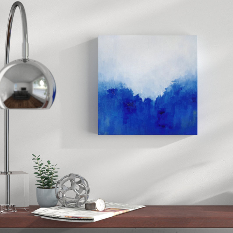 « blue perspective »-toile tendue, reproduction de peinture à l’acrylique, H 16 po x l 16 po