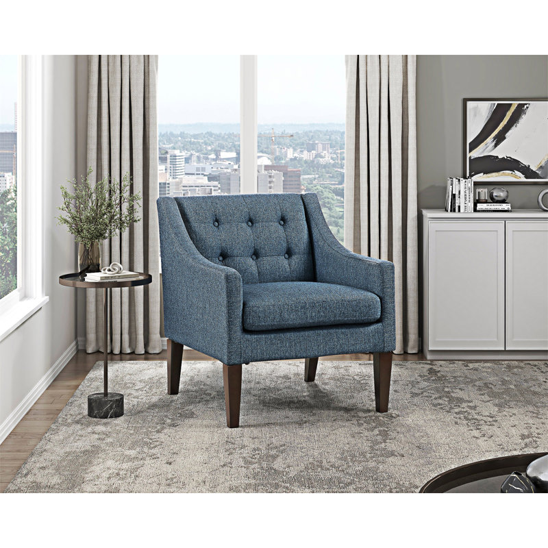 Fauteuil d'appoint capitonné, Bleu