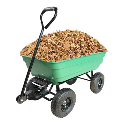 Camion à benne basculante pliable en poly avec cadre en acier, 10 pouces. Pneumatique, capacité de 300 livres, caisse de camion de 75 litres