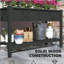 Boîte à fleurs surélevée en bois, lit de jardin surélevé, avec tablette de rangement, trous de drainage et doublure-1835020255