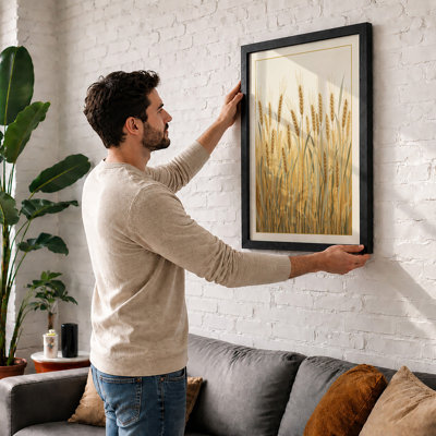 Golden Wheat Field Botanical - Framed Print