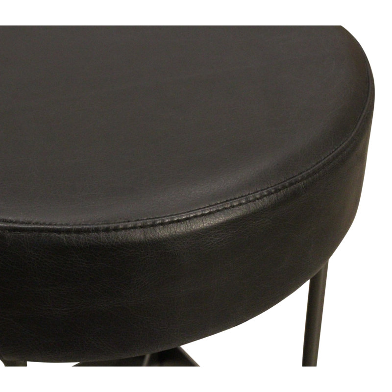 Christella 36" Round Bar Table With 2 Emmett Bar Stools In Antique Black