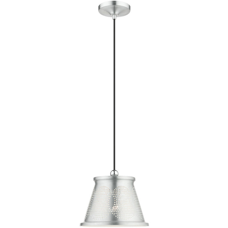 Mini Brushed Aluminum and White LED Indoor/Outdoor Pendant Light