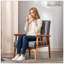 Fauteuil de style moderne Mid-Century de 25 po de large, gris-1627158991