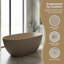 Baignoire de trempage autoportante 61 po, résine de pierre, mat poli à la main, dossier ergonomique, bonde escamotable, trop-plein caché