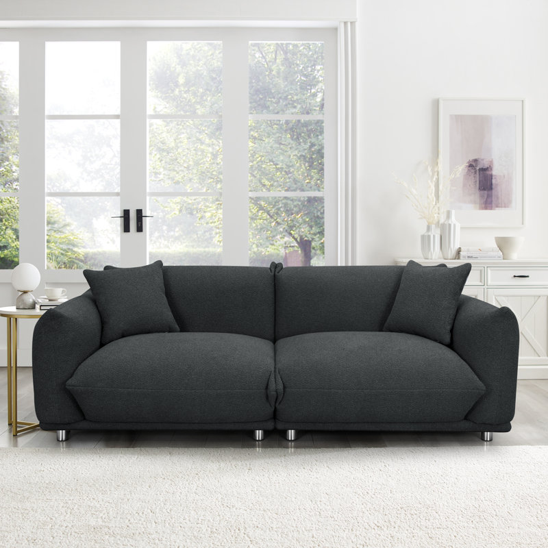 Canapé surdimensionné de 85 po Anarii, Boucle blanc