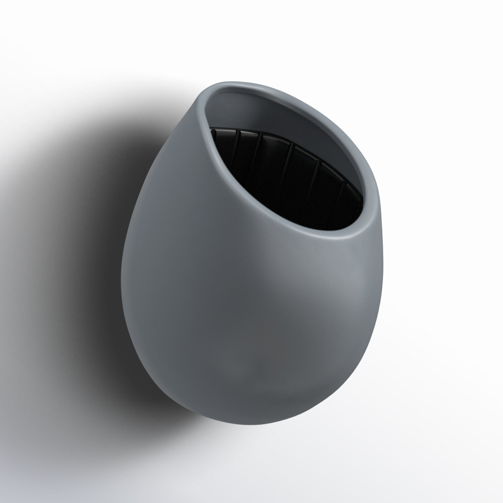 Hilaria 6" Ceramic Wall Planter, Matte Dark Gray, 6.5'' H x 5.5'' W x 5" D